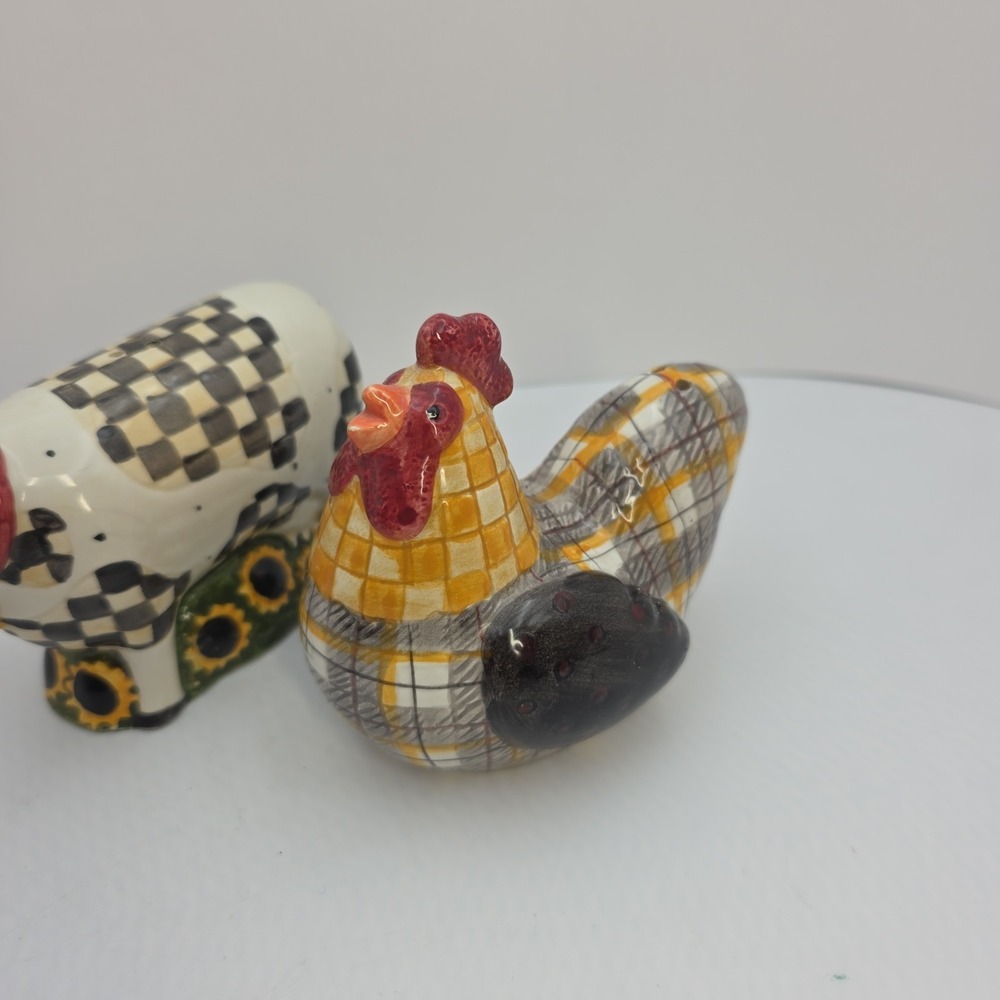 Debbie Mumm Sakura Cow Chicken Salt Pepper Shakers Farm Country Kitchen Set NOTE - Picture 2 of 16